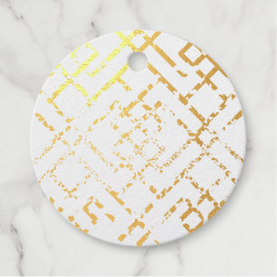 Golden Shimmer Geometric Photo Real Gold Foil Favour Tags