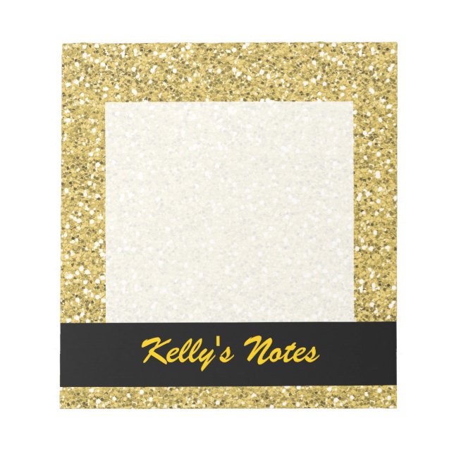 Golden Shimmer Glitter Notepad (Front)
