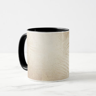 Golden Shine Botanical Tropical Palm Tree Leaves Mug