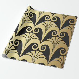 Golden shine texture. Gold vintage art deco geomet Wrapping Paper