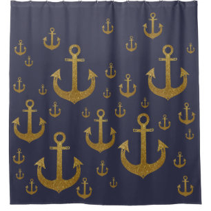 golden ship anchors (sea inspired pattern)