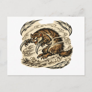 Golden Sickle Kamaitachi Spirit Postcard