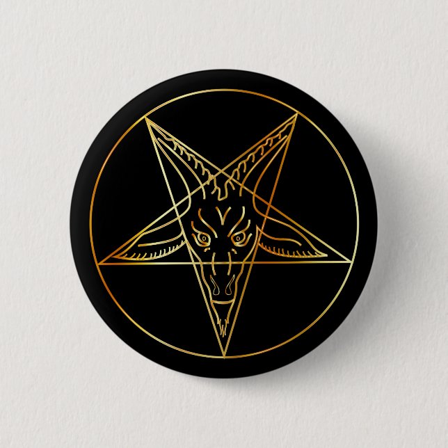 Golden sigil of Baphomet 2 Inch Round Button (Front)