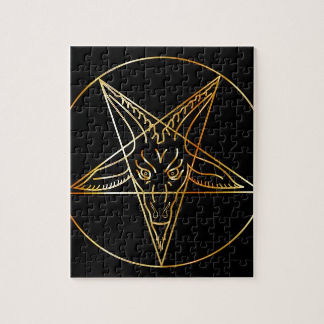 Golden sigil of Baphomet Jigsaw Puzzle (Vertical)