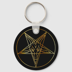 Golden sigil of Baphomet Keychain