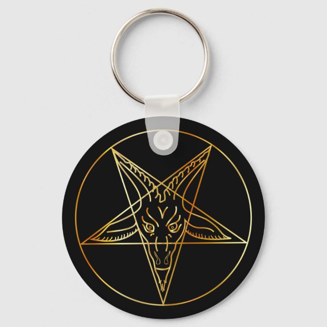 Golden sigil of Baphomet Keychain (Front)
