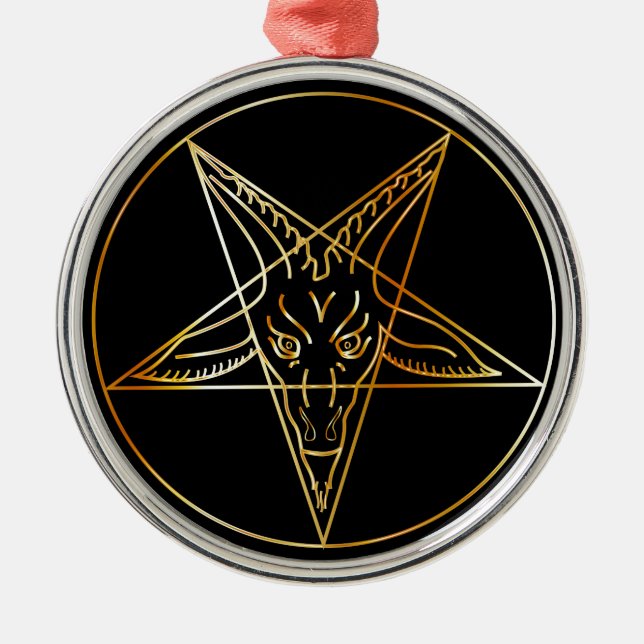 Golden sigil of Baphomet Metal Ornament (Front)