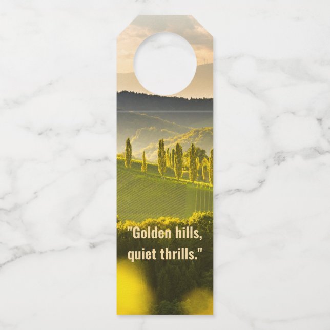 Golden Silence – Wine Bottle Tag (Front)