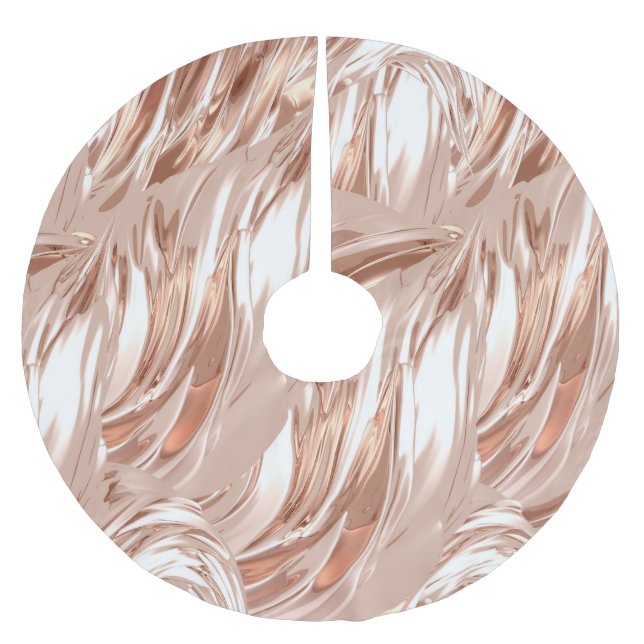 Golden silk cloth: 3D metallic texture. Brushed Polyester Tree Skirt (Front)