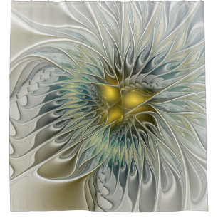 Golden Silver Flower Fantasy abstract Fractal Art