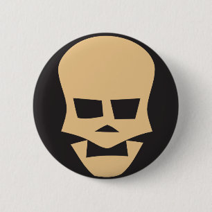 Golden skull 2 inch round button