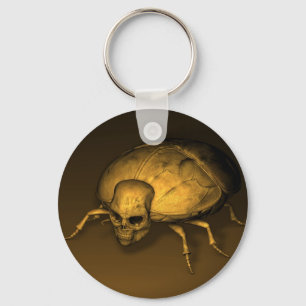 Golden Skull Bug Keychain