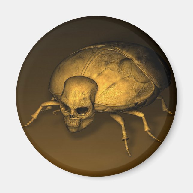 Golden Skull Bug Magnet (Front)