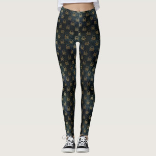 Golden Skull & Crossbones Leggings