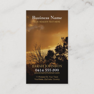 Golden Sky Clouds Nature Silhouette Business Card