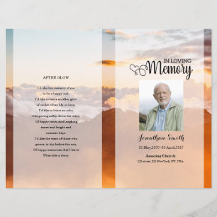 Golden sky Funeral Program template