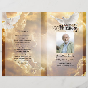 Golden sky Funeral Program template