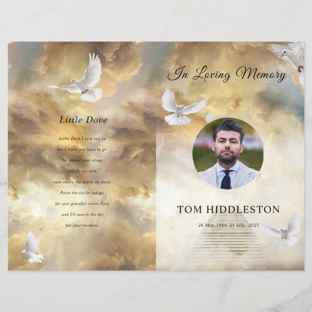 Golden Sky Funeral Program Template (Front)