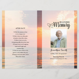 Golden sky Funeral Program template