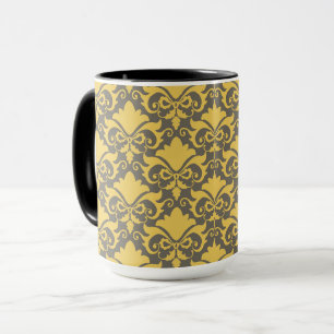 Golden Smoke Damask Bows Mug