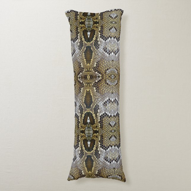 Golden snake skin pattern body pillow (Front Vertical)