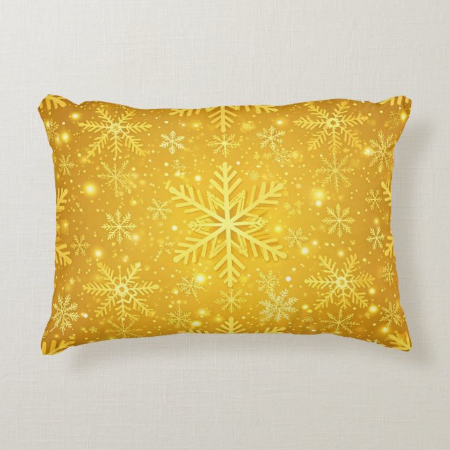 Golden Snow Accent Pillow (Front)