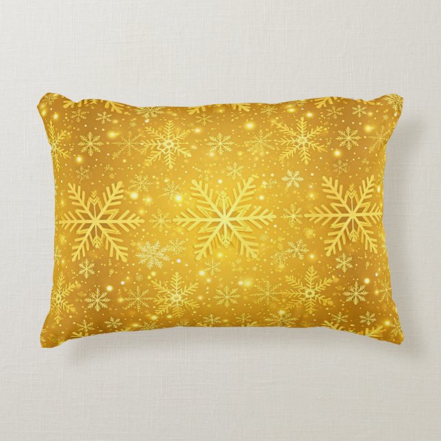 Golden Snow Accent Pillow (Front)
