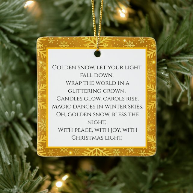 Golden Snow Ceramic Ornament (Tree)
