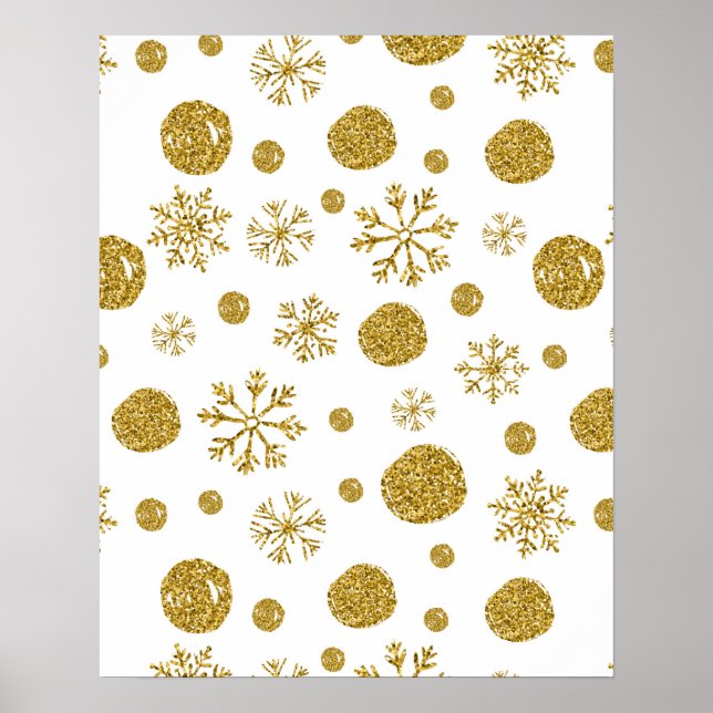 Golden Snow Flakes 1 Poster (Front)