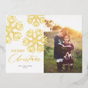 Golden Snow Flakes Joyeux Noël Foil P vacances