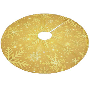 Golden Snow Fleece Tree Skirt