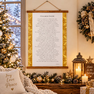 Golden Snow Hanging Tapestry