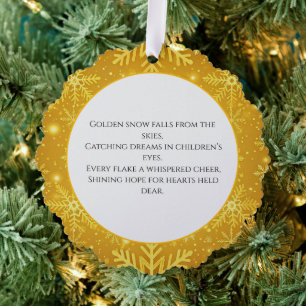 Golden Snow Ornament Card