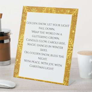 Golden Snow Pedestal Sign