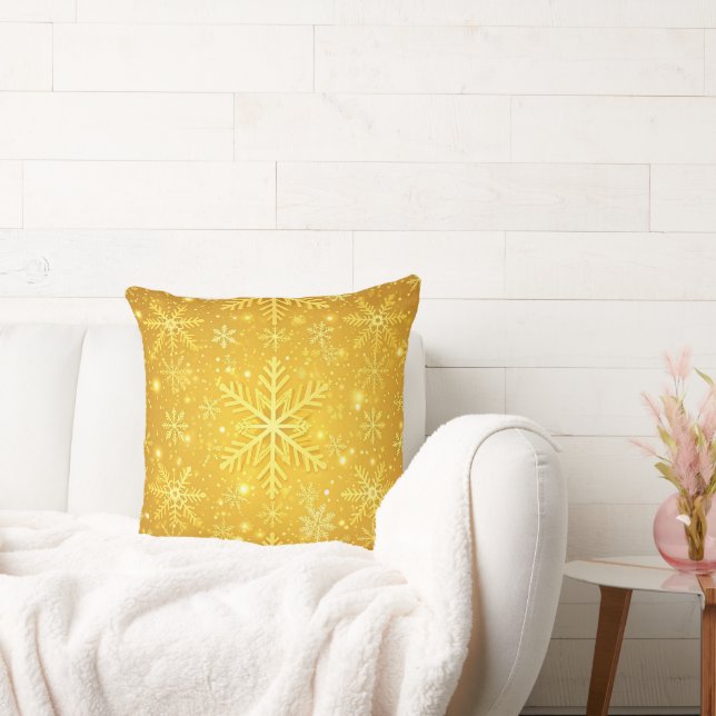 Golden Snow Throw Pillow (Couch)