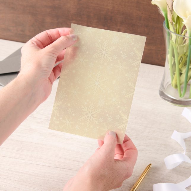 Golden Snow Vellum Invitations (Handheld)