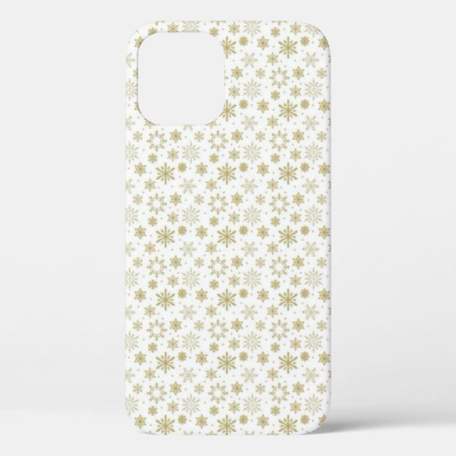Golden Snowflake Design Phone Case (Back)