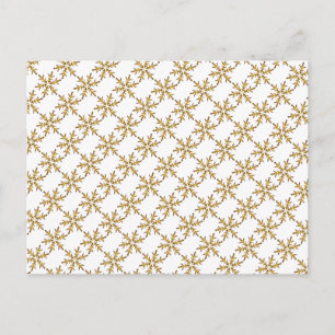 Golden Snowflake Design Postcard