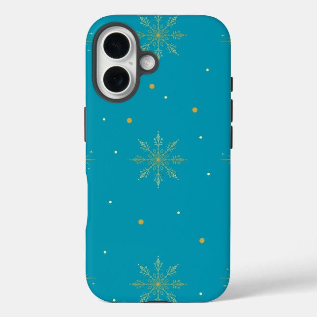 Golden snowflake iphone 16 case. Case-Mate iPhone case (Back)