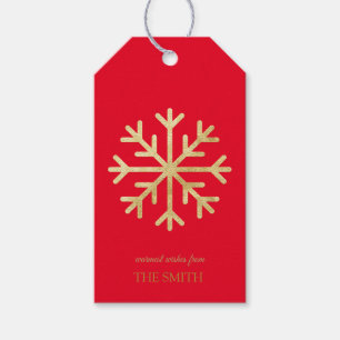 Golden snowflake, Merry Christmas Gift Tags
