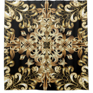 Golden snowflake simple seamless pattern. Vintage 