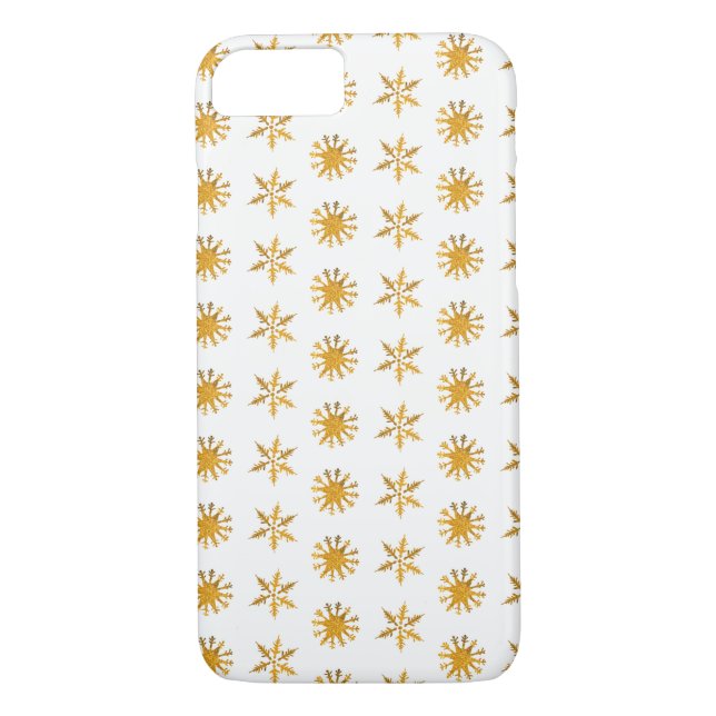 Golden snowflakes Apple iPhone 8/7, Barely There Case-Mate iPhone Case (Back)