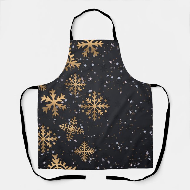 Golden snowflakes apron (Front)