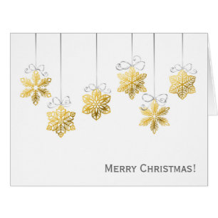 Golden snowflakes Christmas card