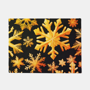 Golden Snowflakes Doormat