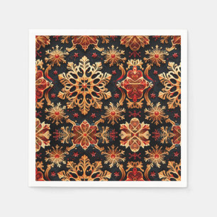 Golden Snowflakes Elegant Winter holidays Design Napkin