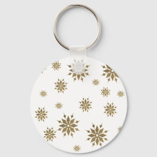Golden snowflakes keychain