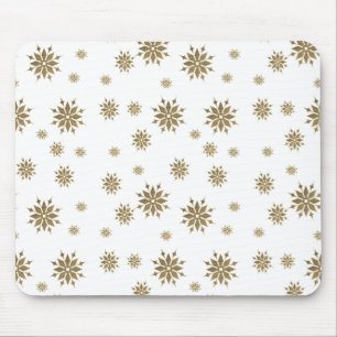 Golden snowflakes mouse pad
