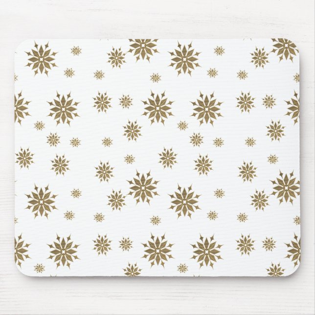 Golden snowflakes mouse pad (Front)