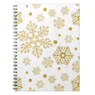 Golden snowflakes notebook
